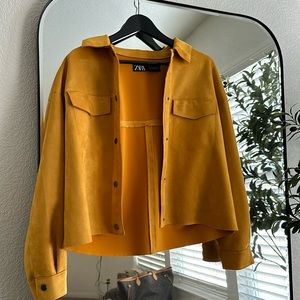 Zara Yellow Suede-like Jacket (S)